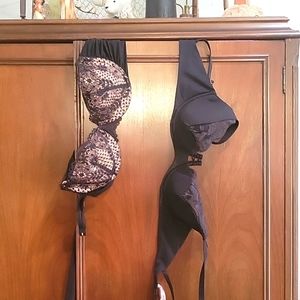 2 very beautiful and sexy black bras from Victoria's Secret.